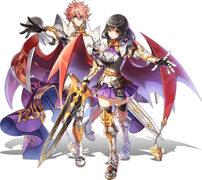 Male and female Dragon Knight fourth class illustrations