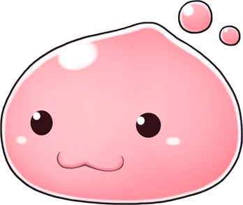 A cheerful pink Ragnarok Poring companion