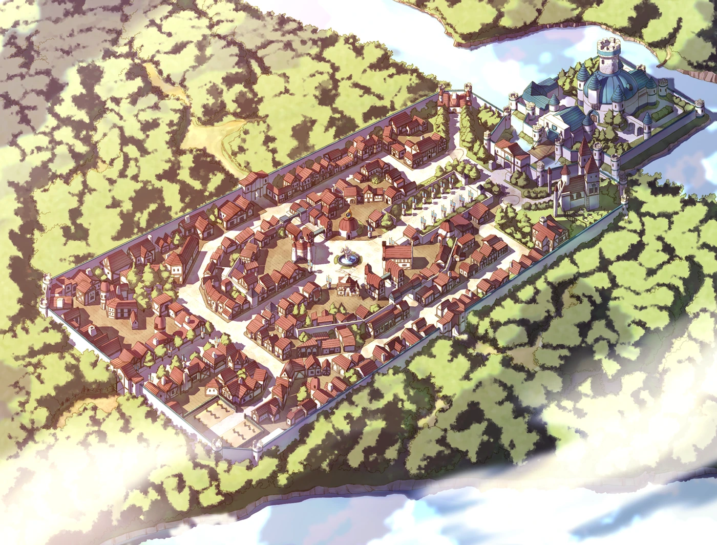 Illustrated city of Prontera